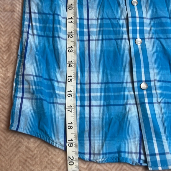 Kids Panhandle Western Blue Plaid Pearl Snap Shirt size S/6 - Picture 6 of 6